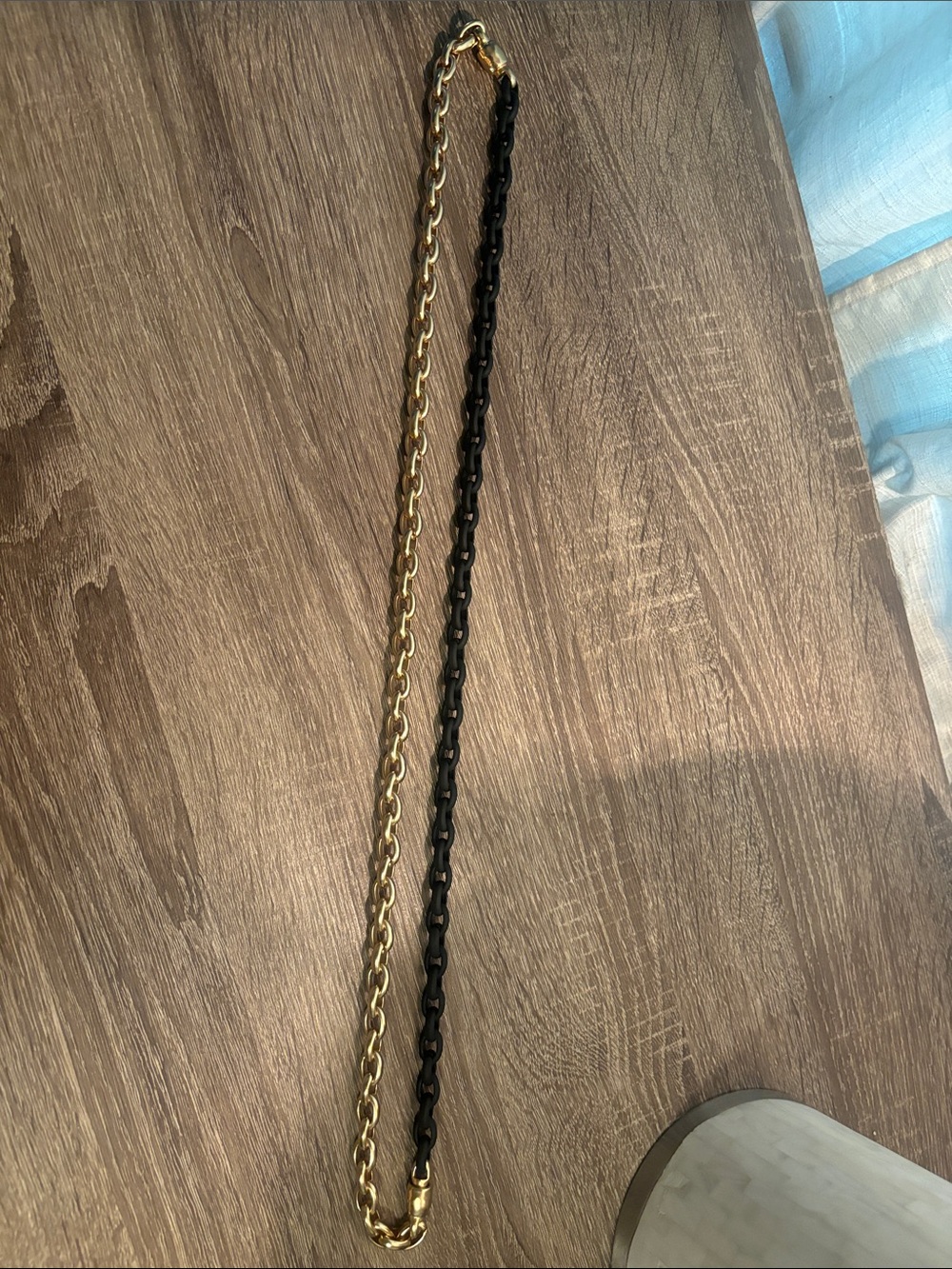 Chico’s Necklace Black and Gold Chain Strap - Women's Accessory